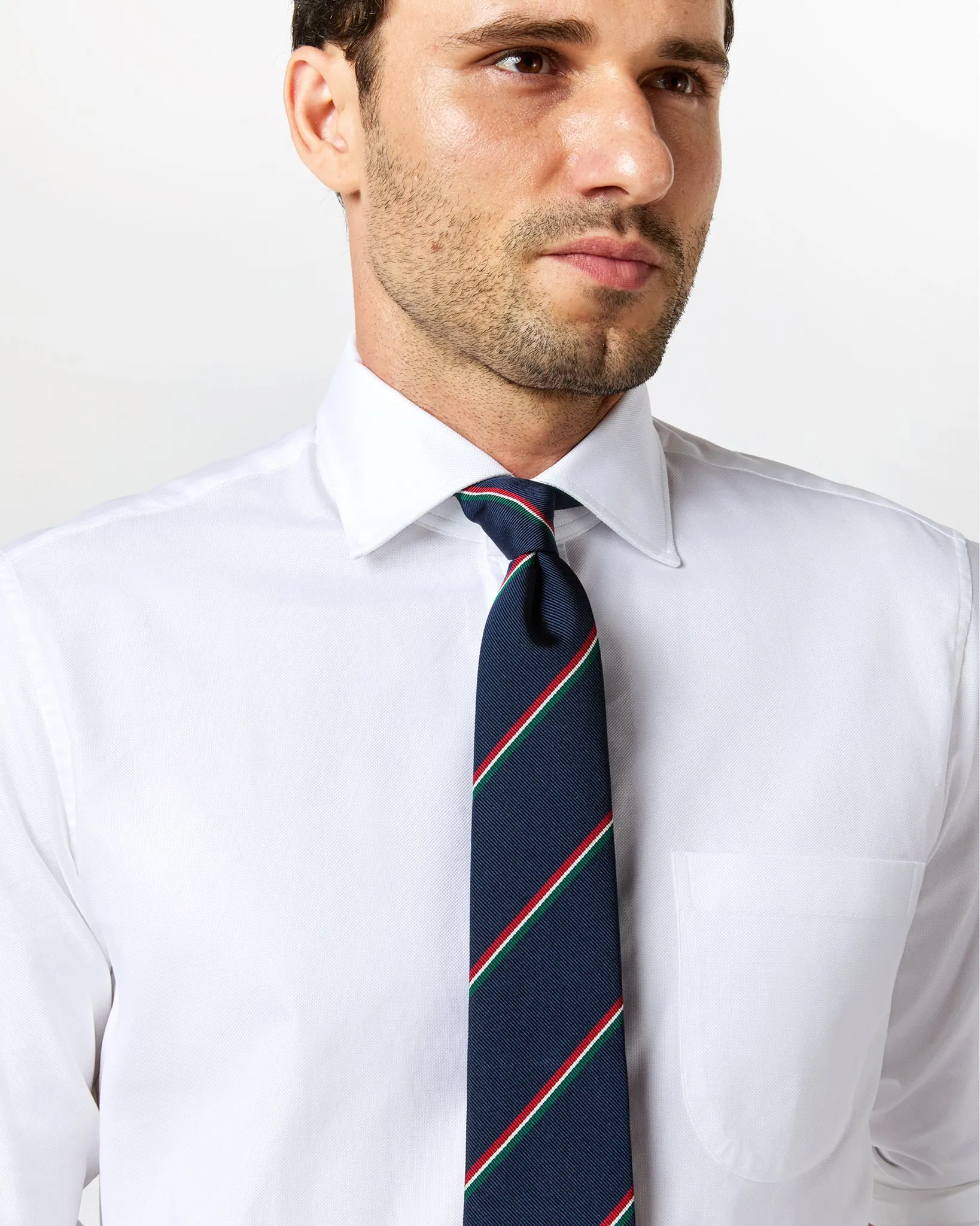 Spread Collar Dress Shirt in White Roxford sold by Mashburn product image thumbnail 4