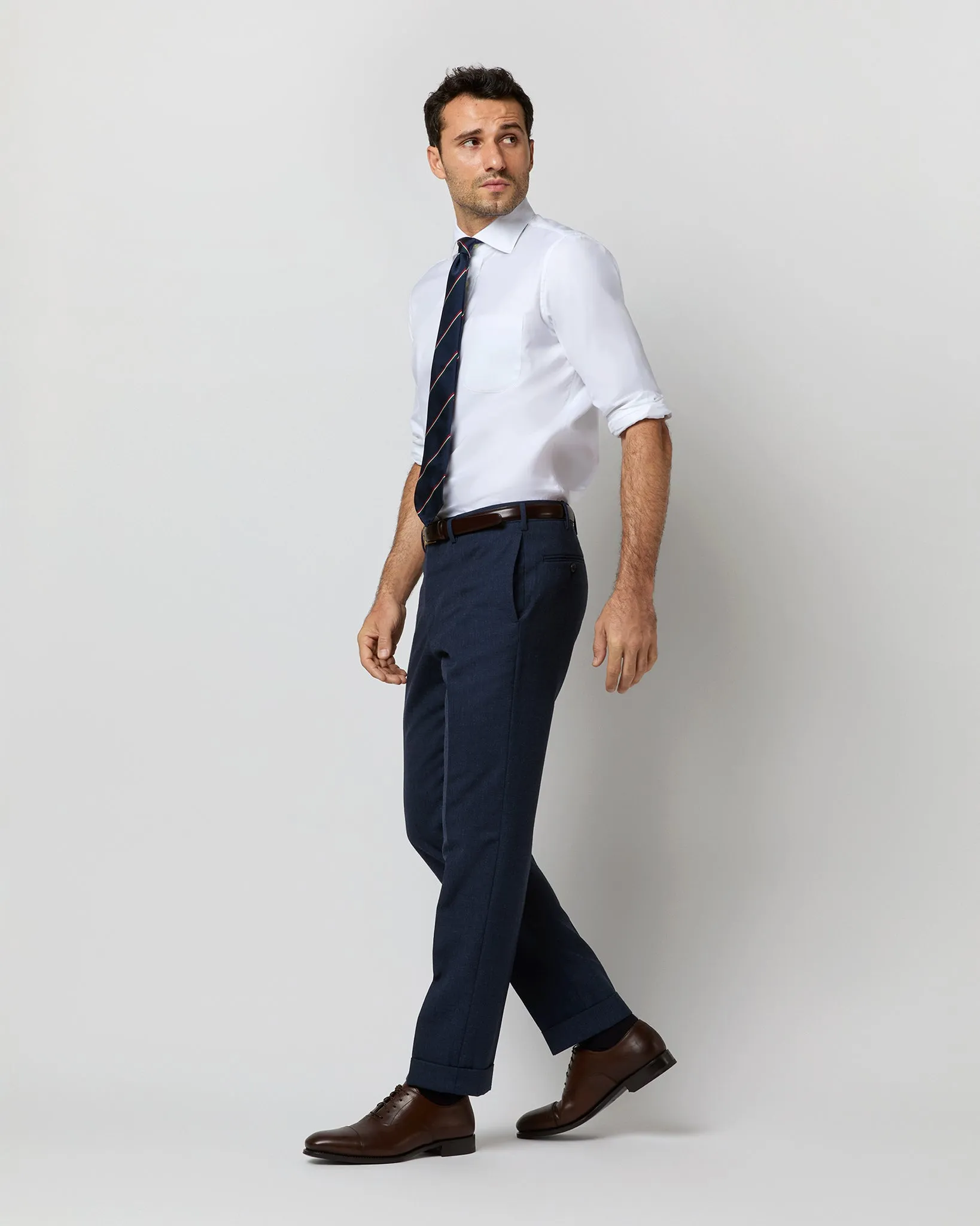 Spread Collar Dress Shirt in White Roxford sold by Mashburn product image thumbnail 5