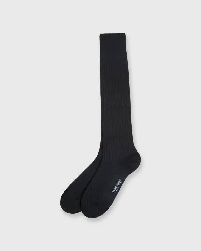 Trouser Dress Socks in Navy Extra Fine Merino sold by Mashburn