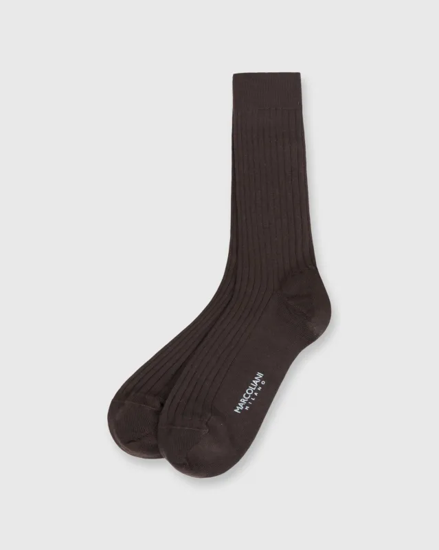 Trouser Dress Socks in Chocolate Extra Fine Merino sold by Mashburn