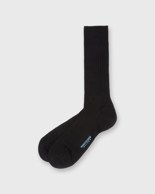 Trouser Dress Socks in Black Extra Fine Merino sold by Mashburn