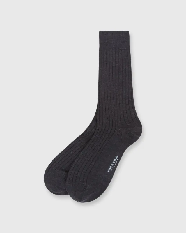 Trouser Dress Socks in Charcoal Extra Fine Merino sold by Mashburn