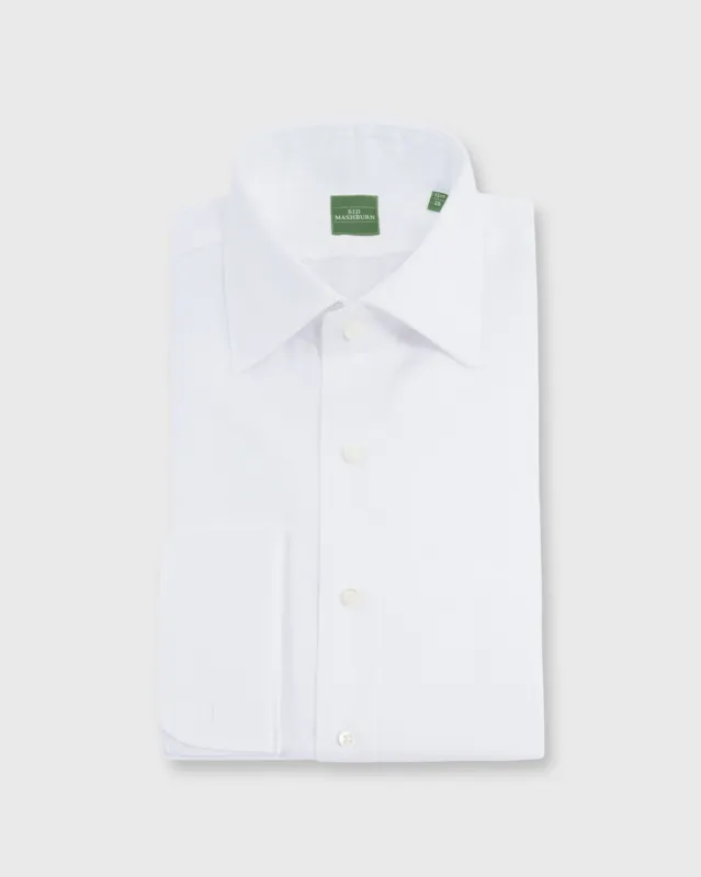 French-Cuff Spread Collar Dress Shirt in White Roxford sold by Mashburn