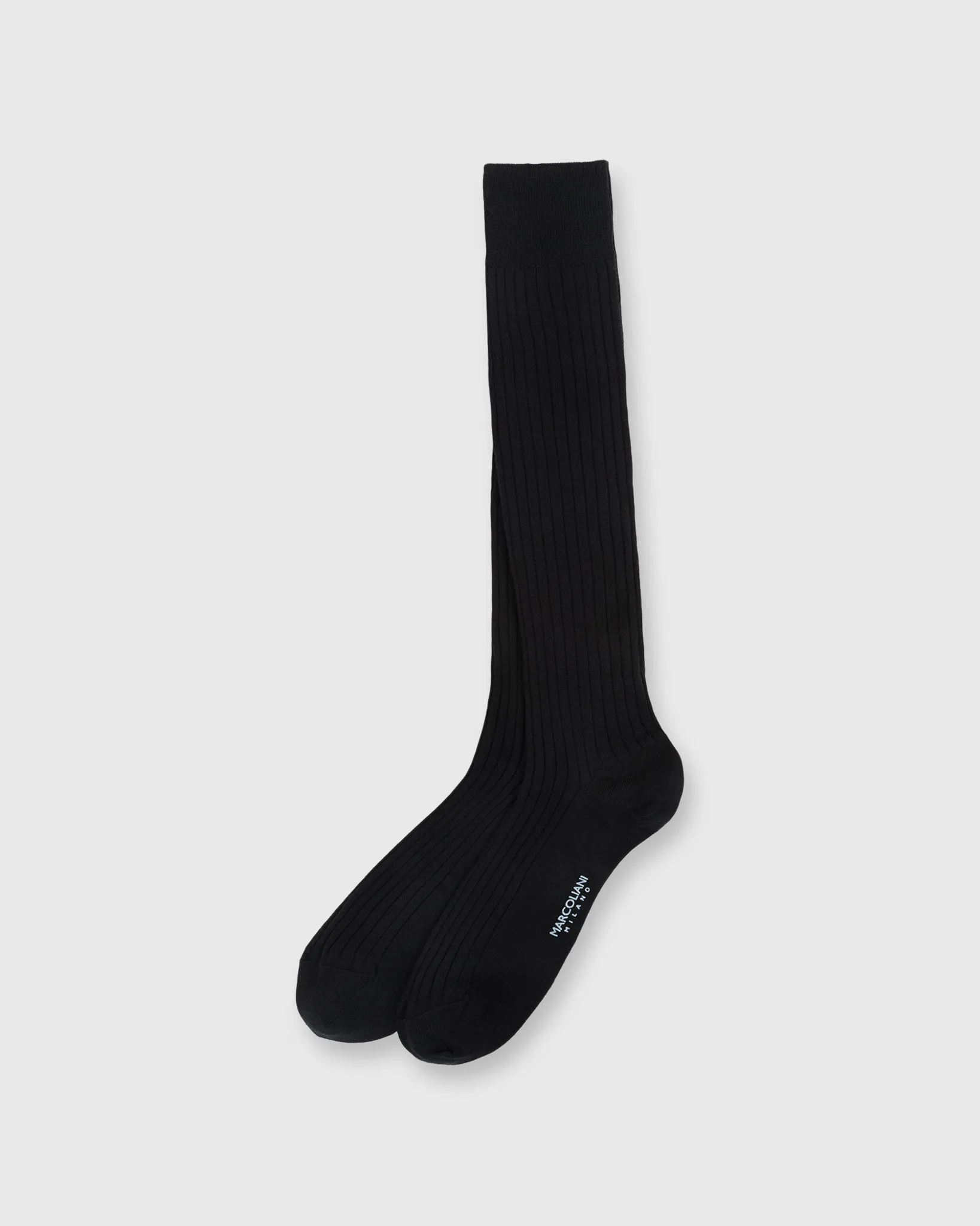 Over-The-Calf Dress Socks in Black Extra Fine Merino sold by Mashburn