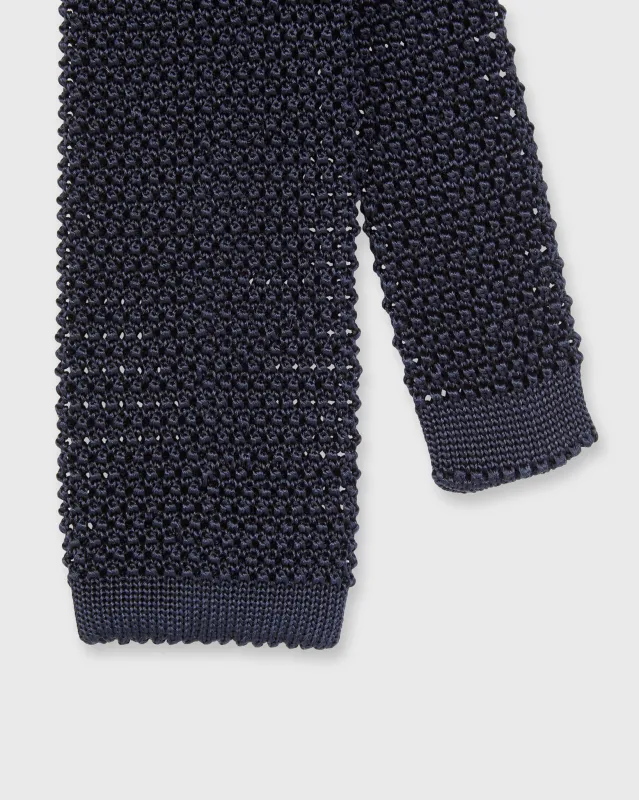 Silk Knit Tie in Dark Navy sold by Mashburn