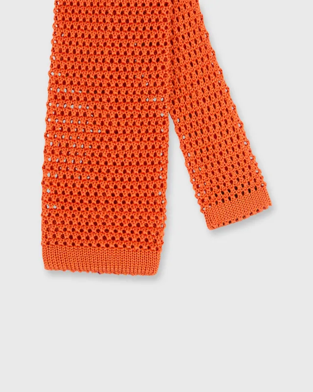 Silk Knit Tie in Orange sold by Mashburn