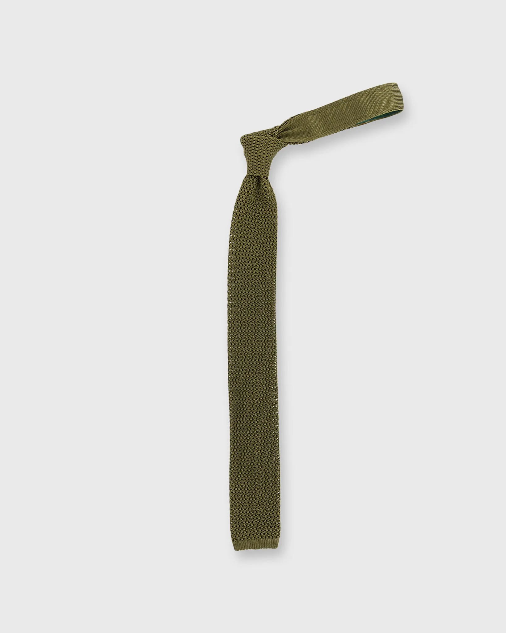 Silk Knit Tie in Olive sold by Mashburn product image thumbnail 2