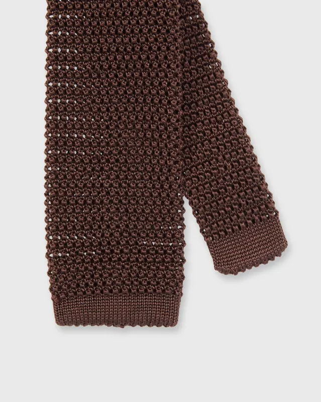 Silk Knit Tie in Chocolate sold by Mashburn