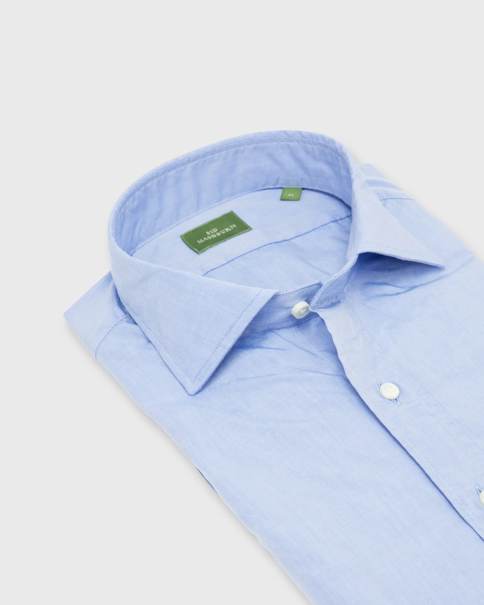 Spread Collar Sport Shirt in Light Blue Chambray sold by Mashburn product image thumbnail 4