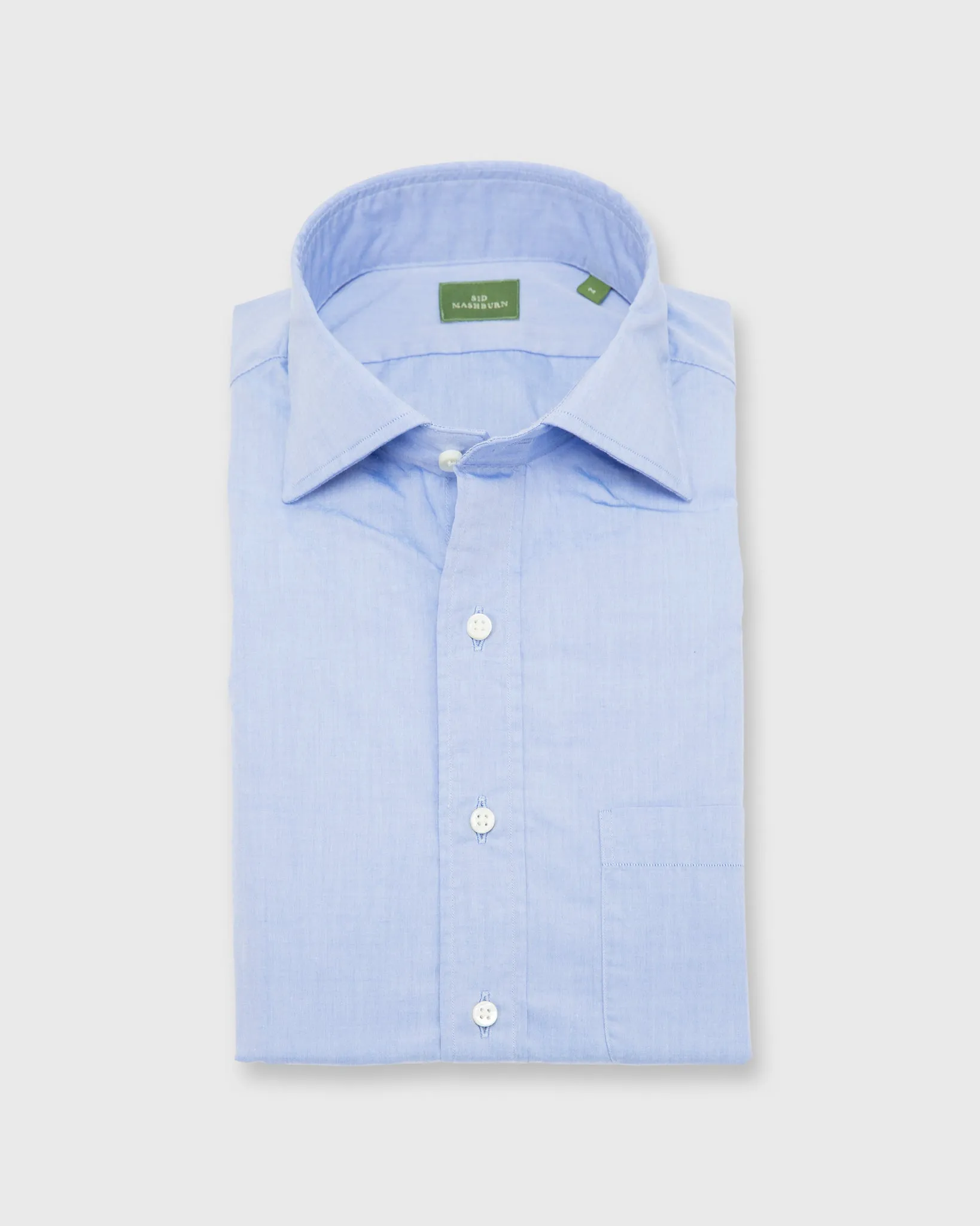 Spread Collar Sport Shirt in Light Blue Chambray sold by Mashburn product image thumbnail 3