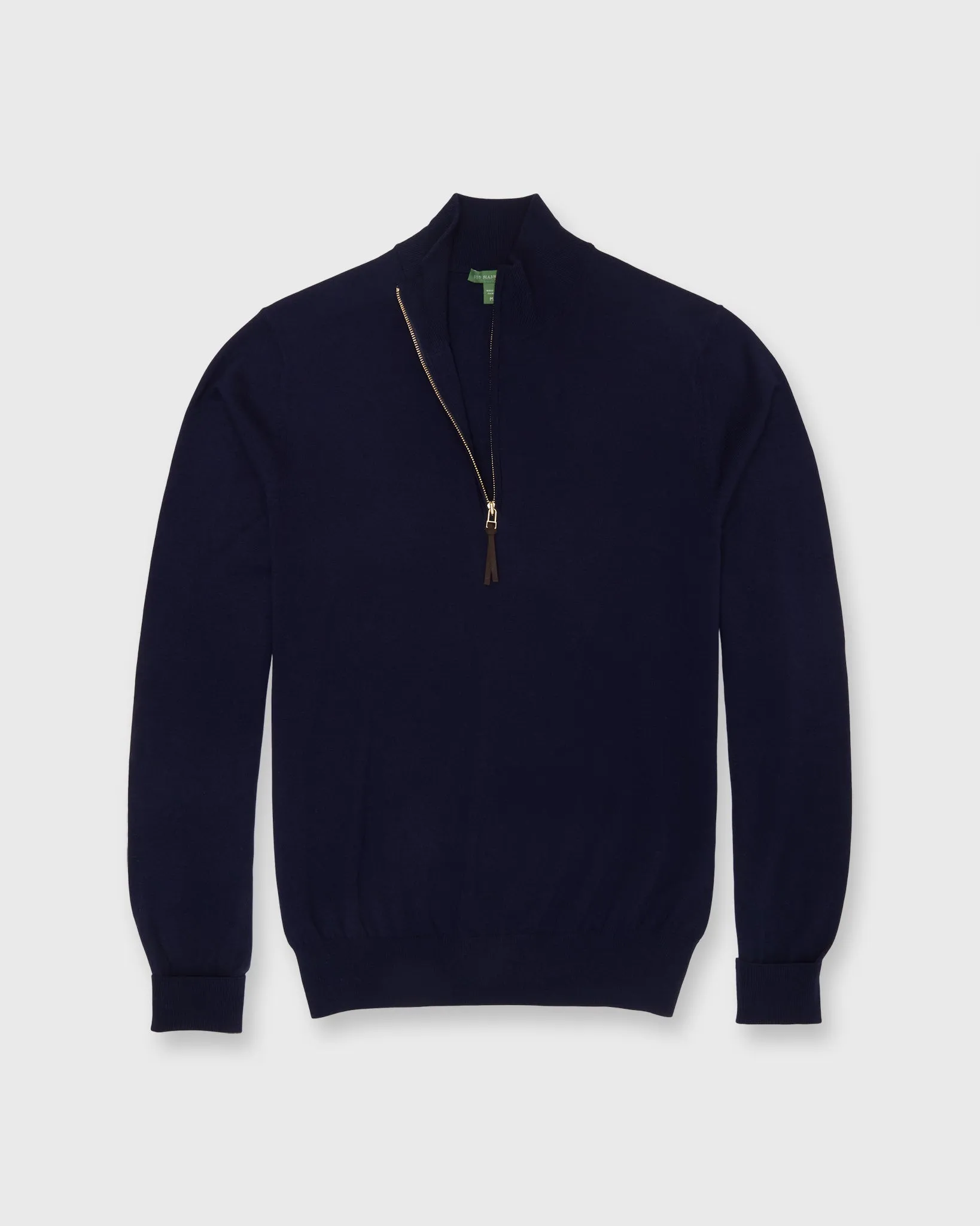 Half-Zip Sweater in Navy Escorial Wool sold by Mashburn