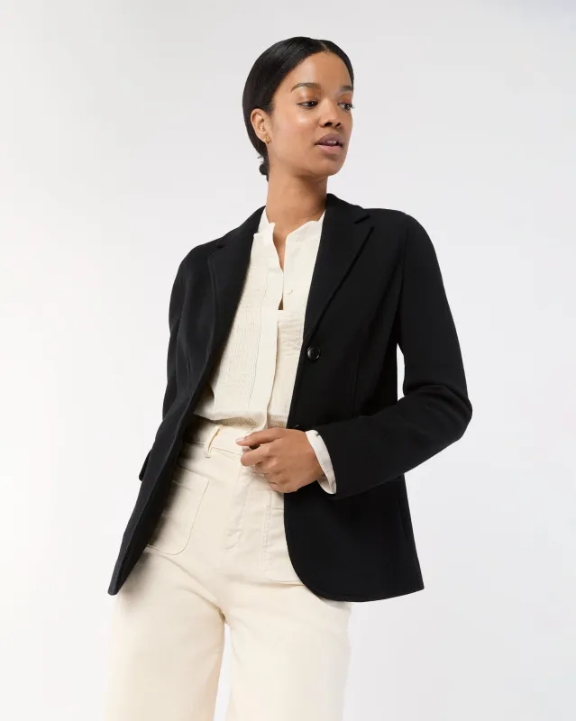 Parker Jacket in Black Wool Pique Knit sold by Mashburn