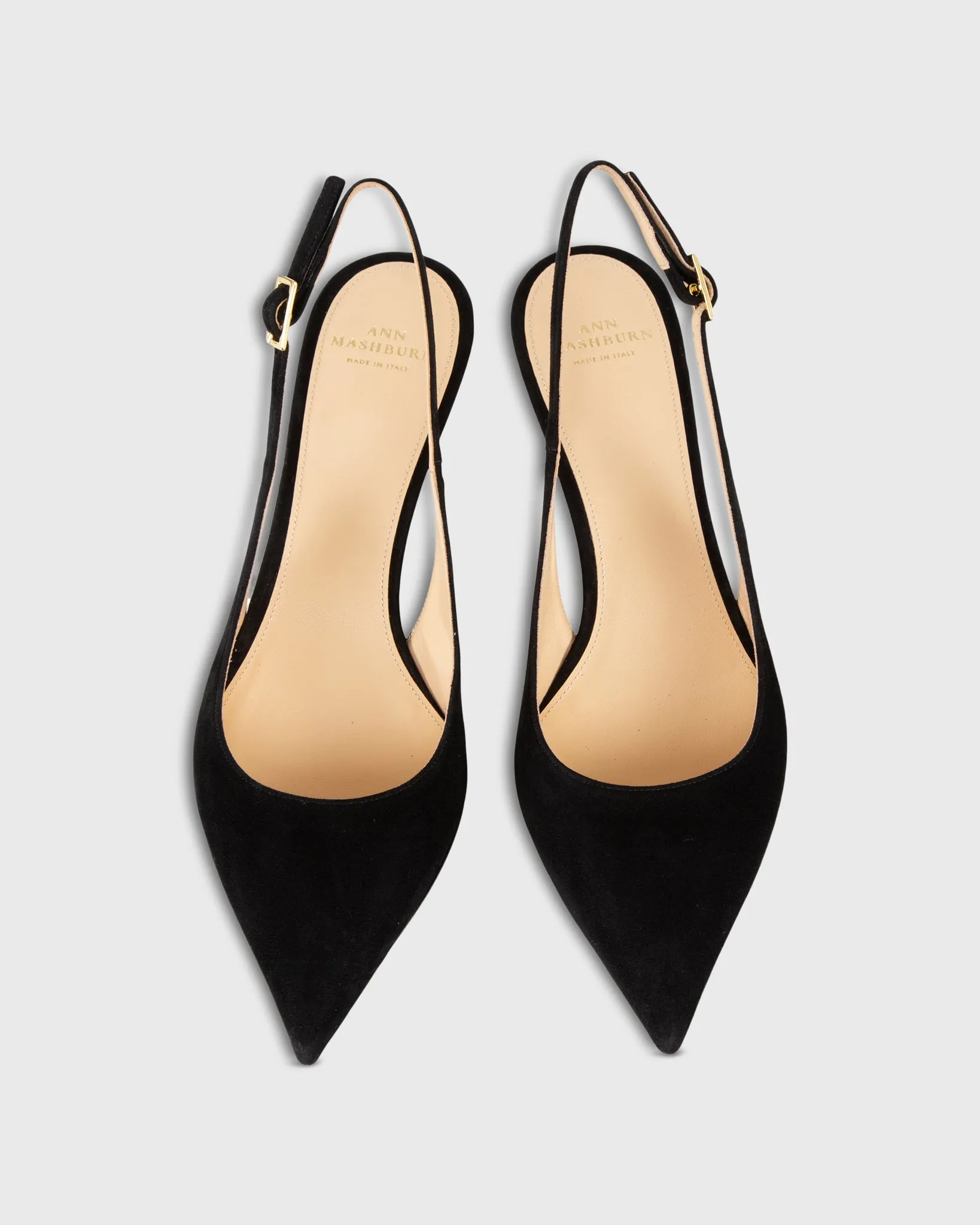 Kitten Heel Slingback in Black Suede sold by Mashburn product image thumbnail 2