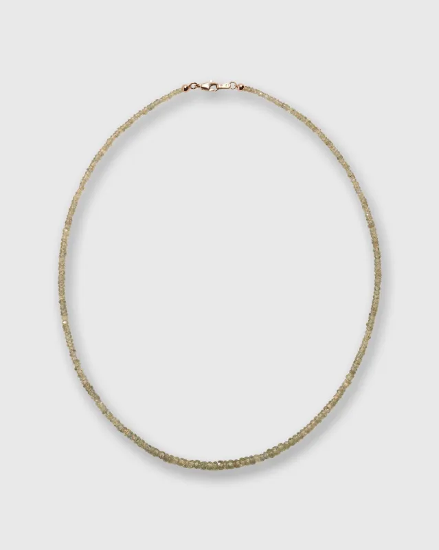 Tiny Beaded 14K Gold Necklace in Green Sapphire sold by Mashburn