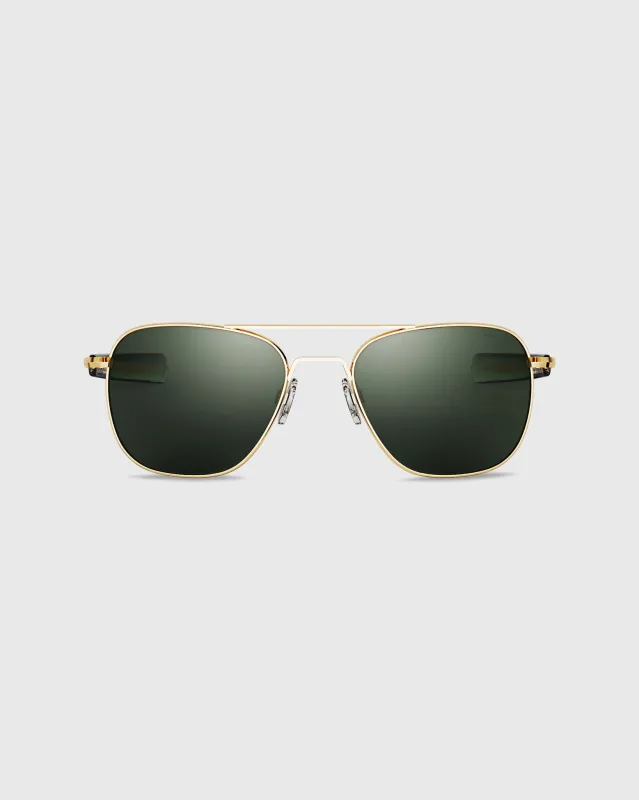 Aviator Sunglasses in 23K Gold/AGX sold by Mashburn