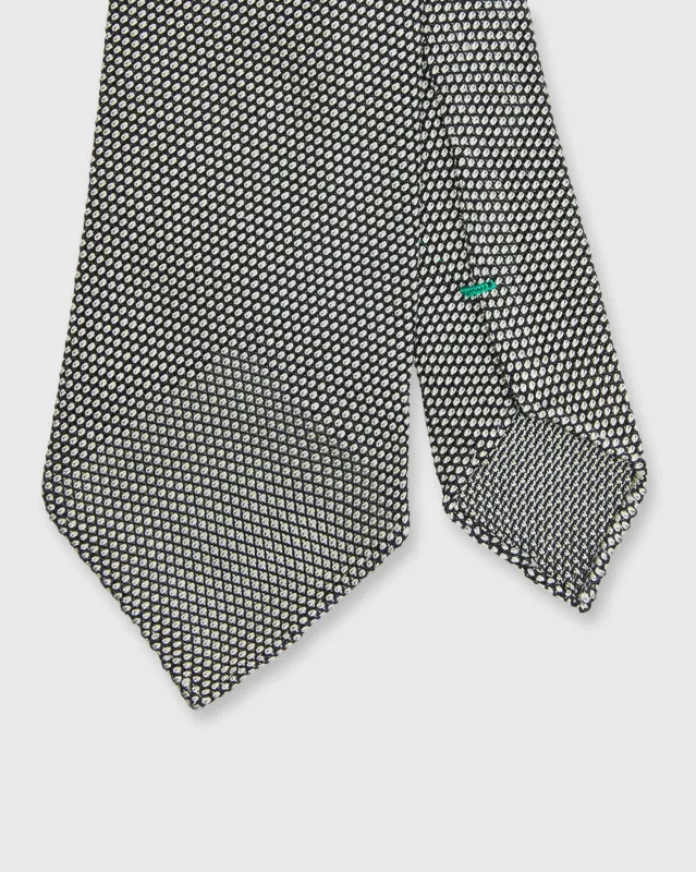 Silk Fino Grenadine Tie in Ivory/Navy sold by Mashburn