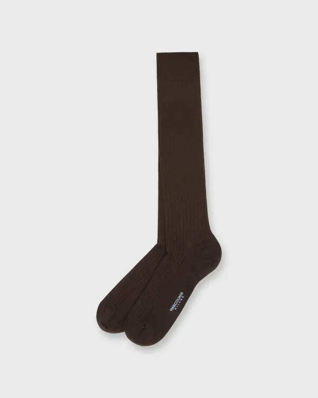 Over-The-Calf Dress Socks in Chocolate Extra Fine Merino sold by Mashburn
