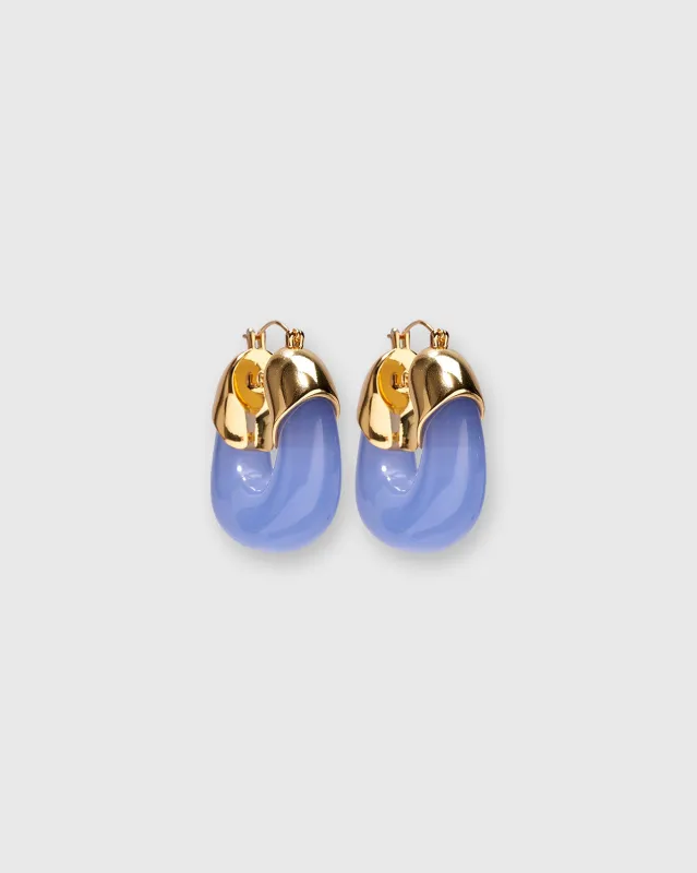 Mini Organic Hoop Earrings in Periwinkle sold by Mashburn