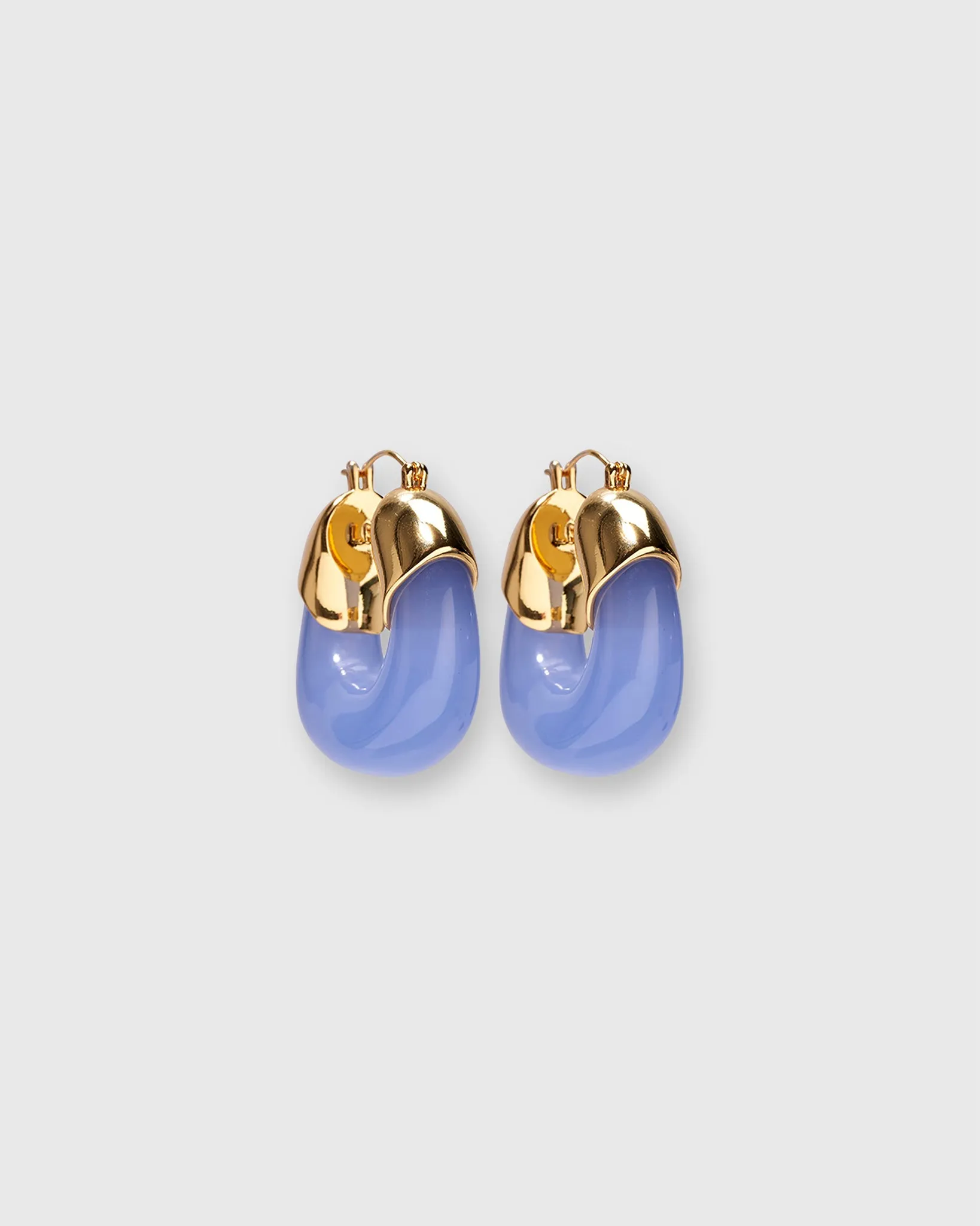 Mini Organic Hoop Earrings in Periwinkle sold by Mashburn