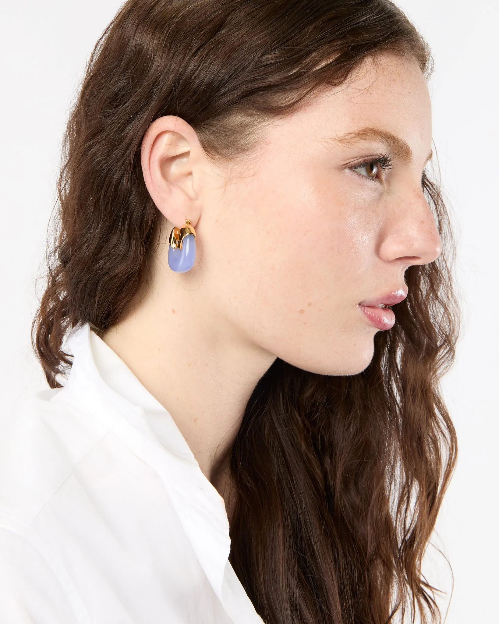 Mini Organic Hoop Earrings in Periwinkle sold by Mashburn product image thumbnail 2