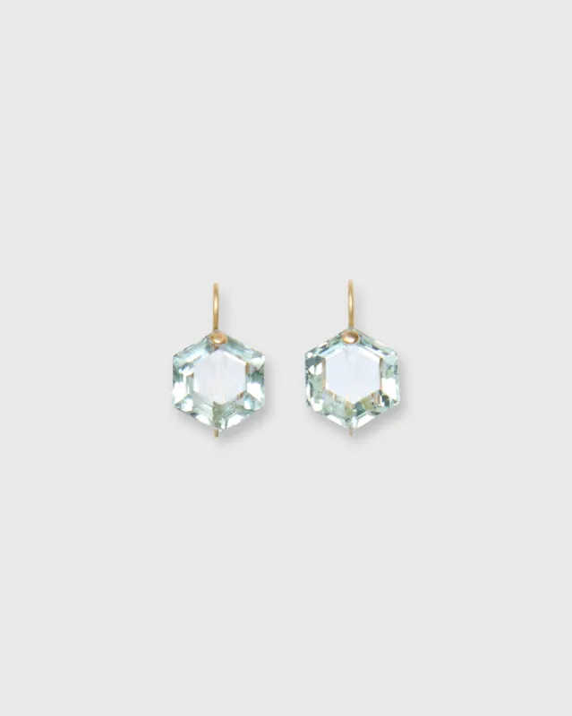 Hexagon Earrings in Green Quartz sold by Mashburn