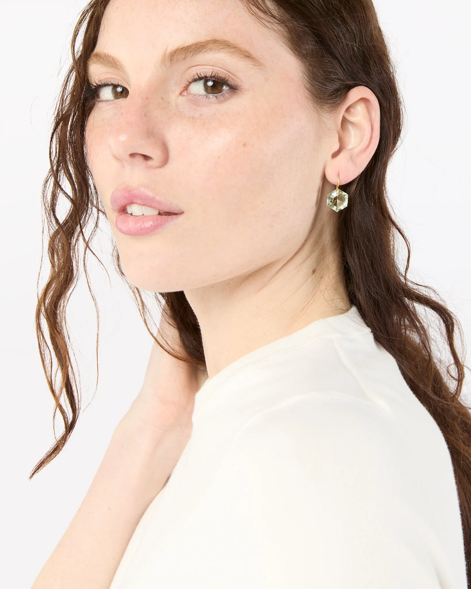 Hexagon Earrings in Green Quartz sold by Mashburn product image thumbnail 2