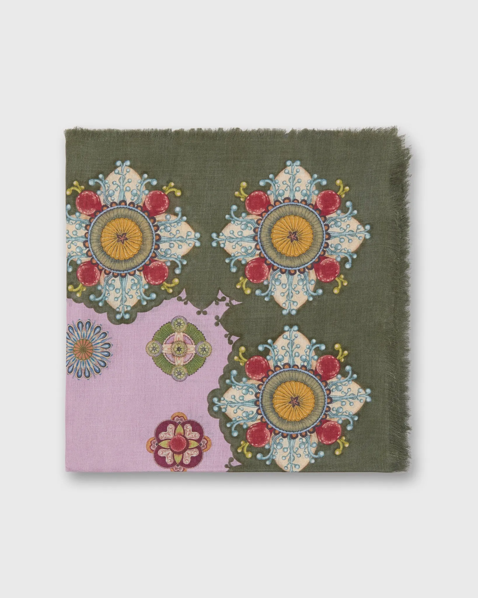 Square Scarf in Dusty Pink Nucleus Silk Blend sold by Mashburn product image thumbnail 2