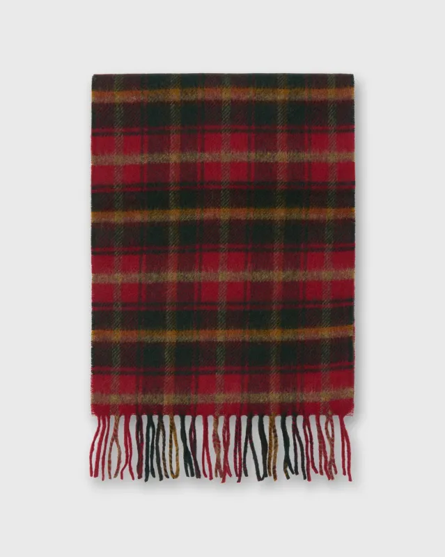 Tartan Merino Scarf in Dark Maple sold by Mashburn