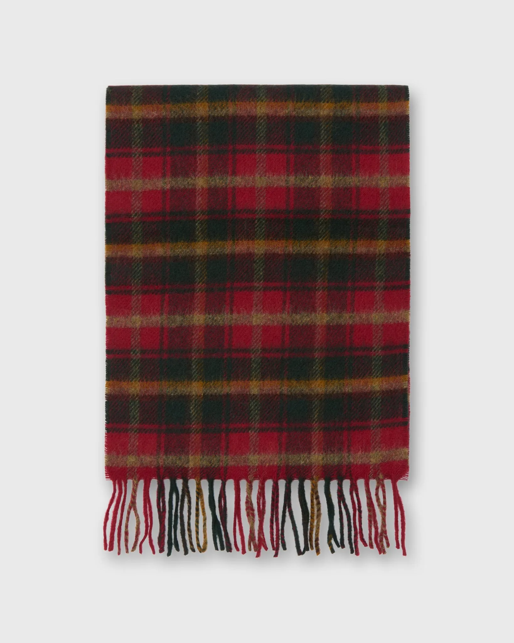 Tartan Merino Scarf in Dark Maple sold by Mashburn