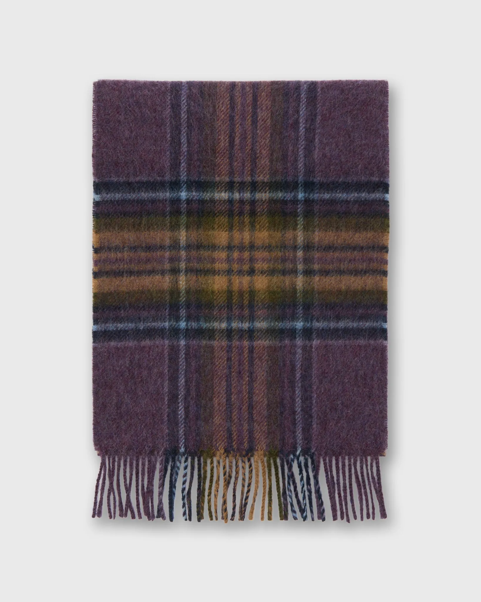 Tartan Merino Scarf in Heather Stewart sold by Mashburn