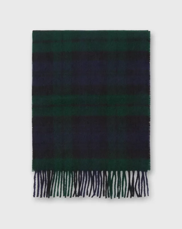 Tartan Merino Scarf in Blackwatch sold by Mashburn