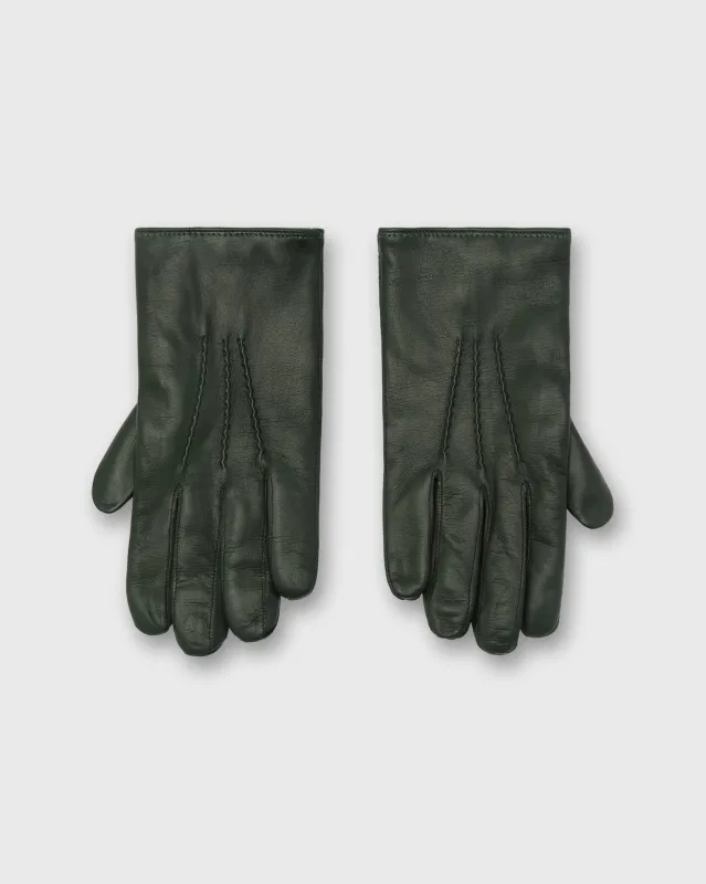 Cashmere-Lined Gloves in Bottle Green Nappa Leather sold by Mashburn