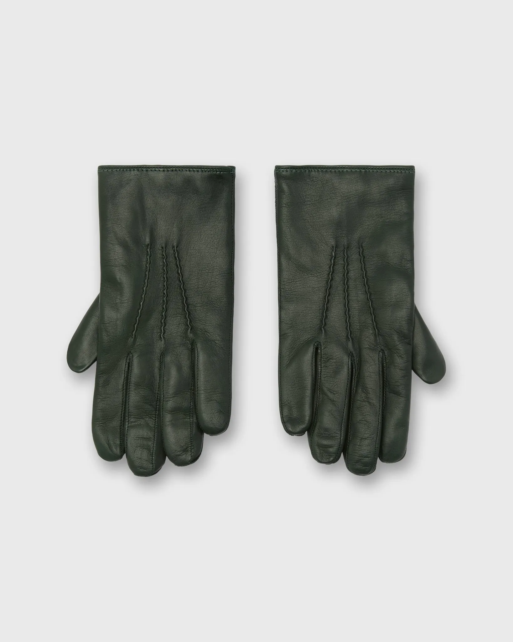 Cashmere-Lined Gloves in Bottle Green Nappa Leather sold by Mashburn