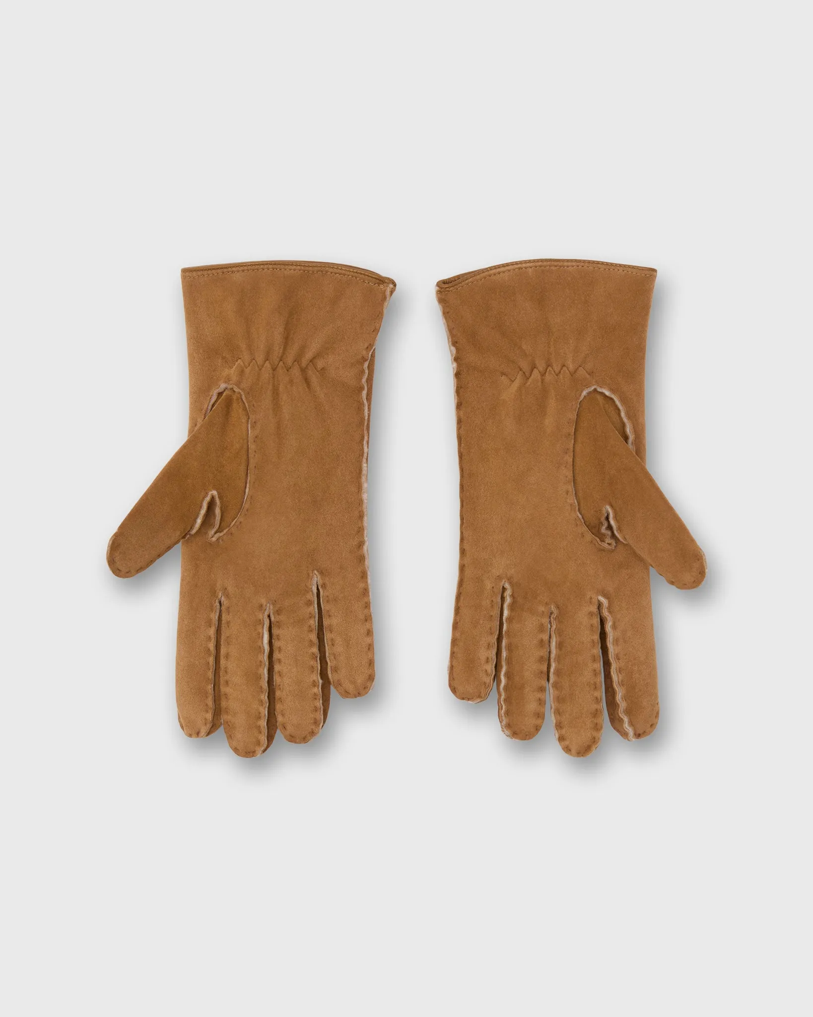 Handmade Sherpa-Lined Gloves in Medium Brown Suede sold by Mashburn product image thumbnail 2