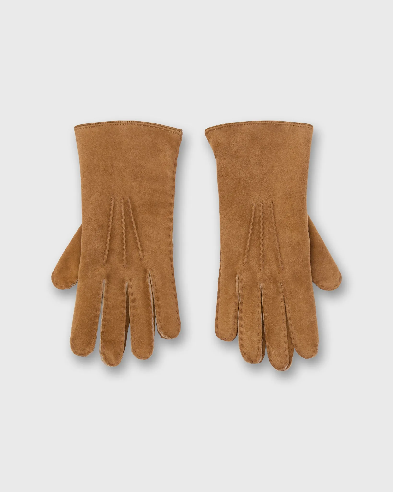 Handmade Sherpa-Lined Gloves in Medium Brown Suede sold by Mashburn