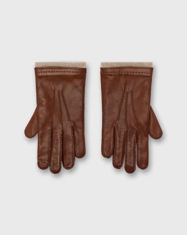 Hand-Stitched Cashmere-Lined Gloves in Tan Nappa Leather sold by Mashburn