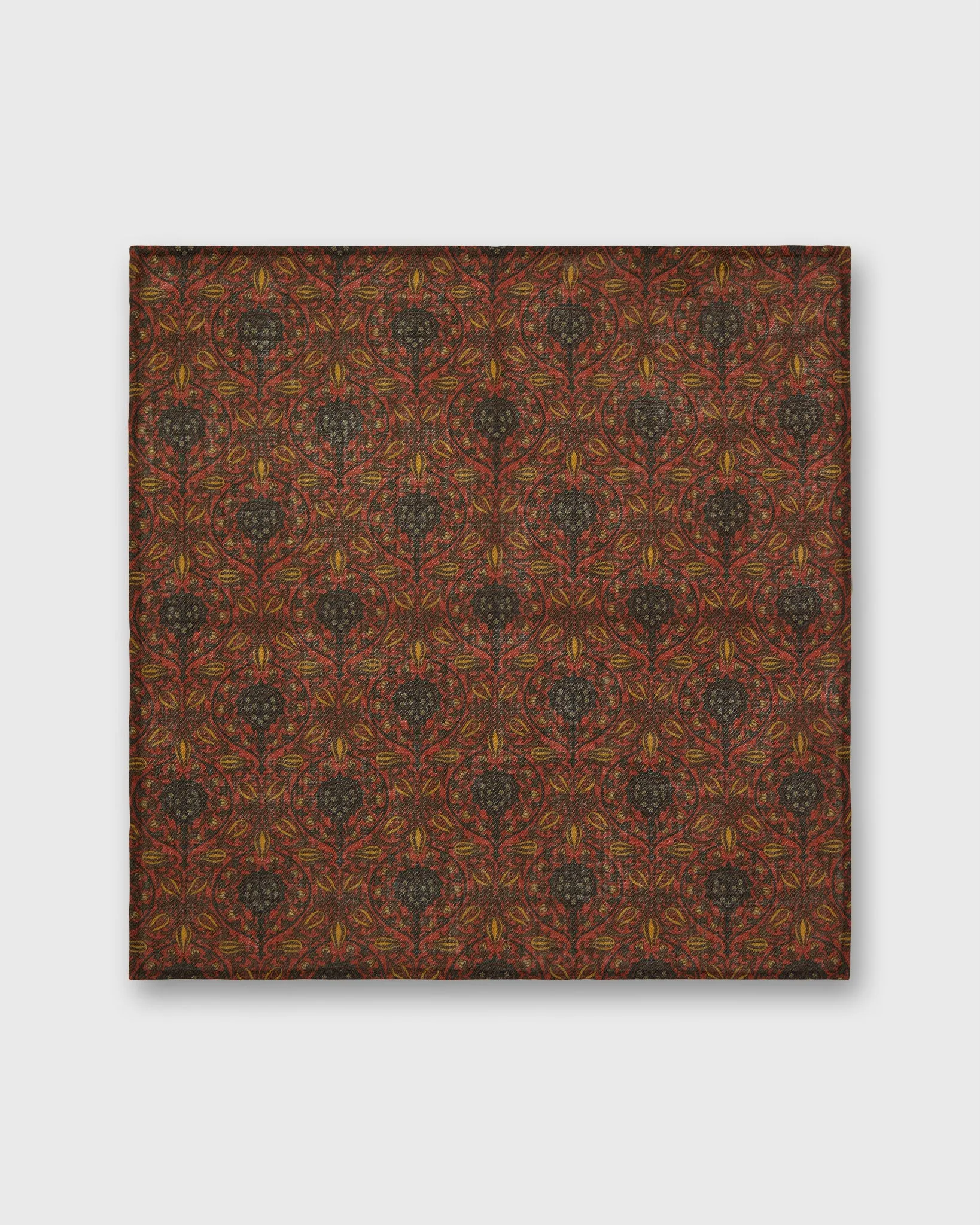 Wool/Silk Pocket Square in Orange/Yellow/Brown Tapestry sold by Mashburn product image thumbnail 2