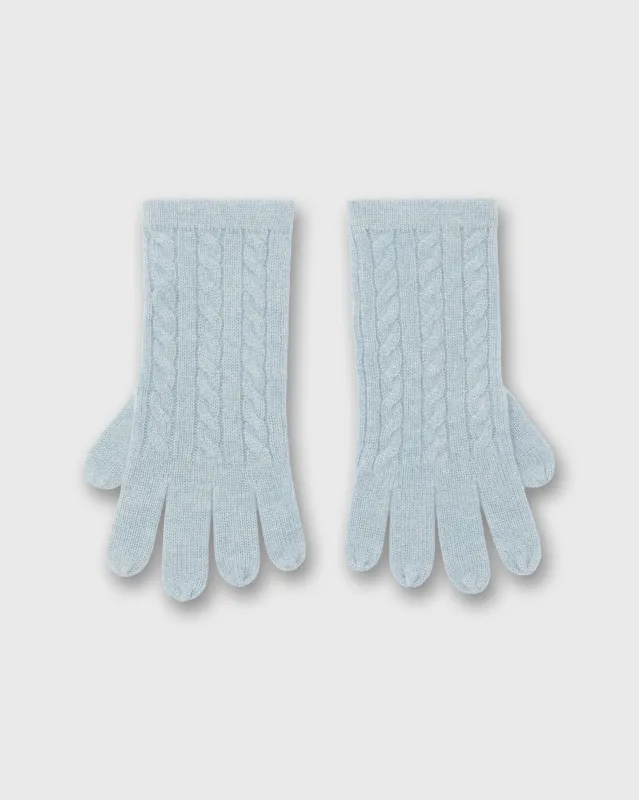 Cable Cashmere Gloves in Pale Blue sold by Mashburn