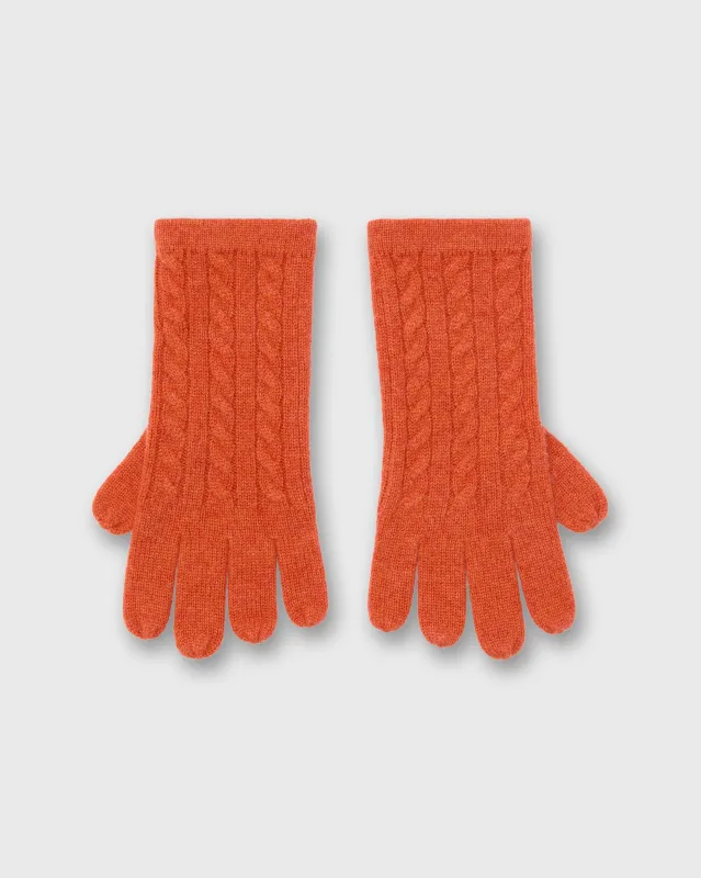 Cable Cashmere Gloves in Orange sold by Mashburn