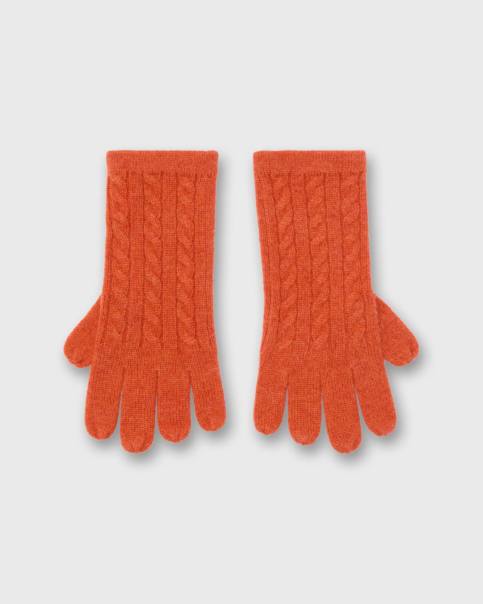 Cable Cashmere Gloves in Orange sold by Mashburn