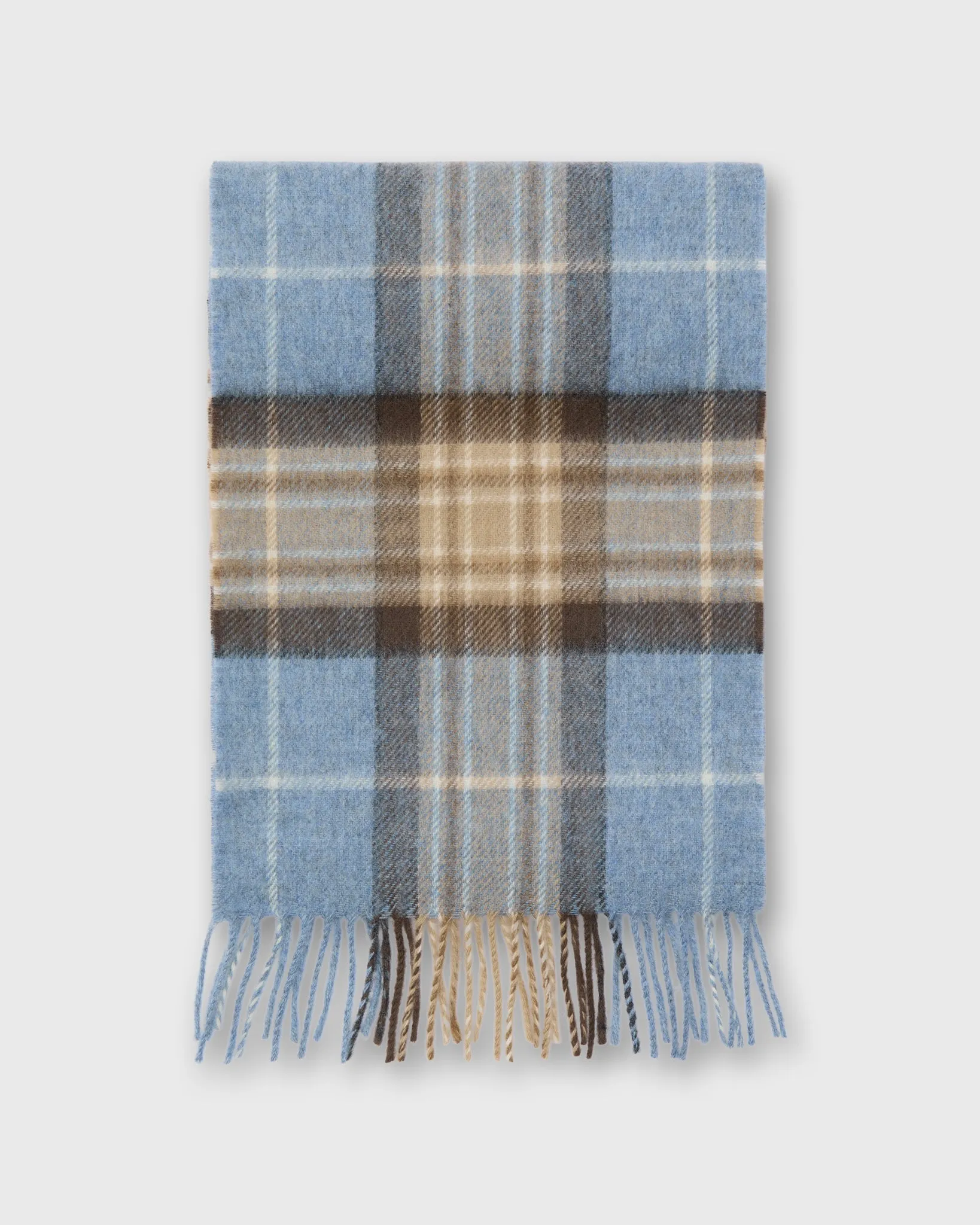 Tartan Merino Scarf in Blue McKellar sold by Mashburn product image thumbnail 2