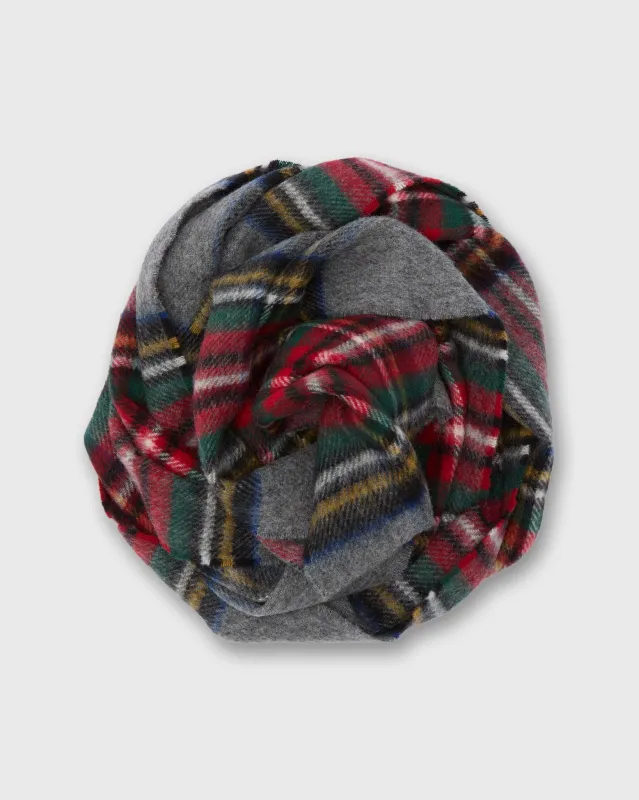 Tartan Merino Scarf in Grey Stewart sold by Mashburn