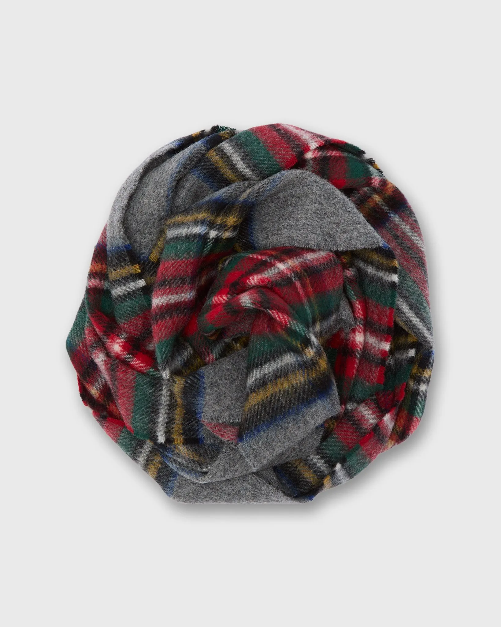 Tartan Merino Scarf in Grey Stewart sold by Mashburn