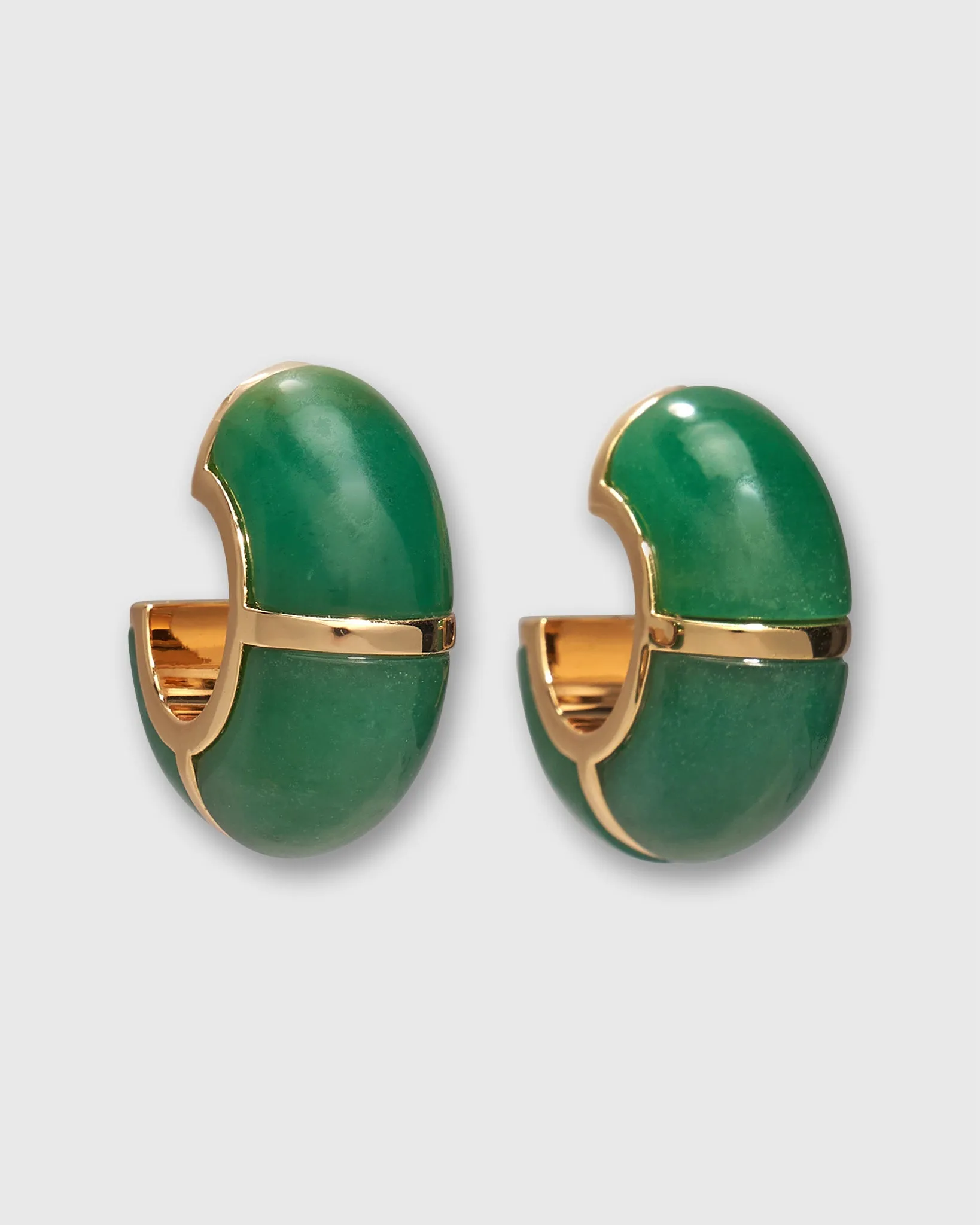 Zellige Hoop Earrings in Green Jade sold by Mashburn product image thumbnail 2
