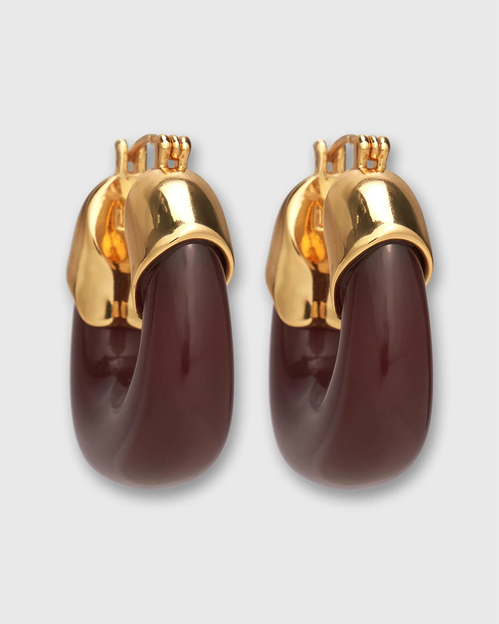 Mini Organic Hoop Earrings in Brown sold by Mashburn product image thumbnail 2