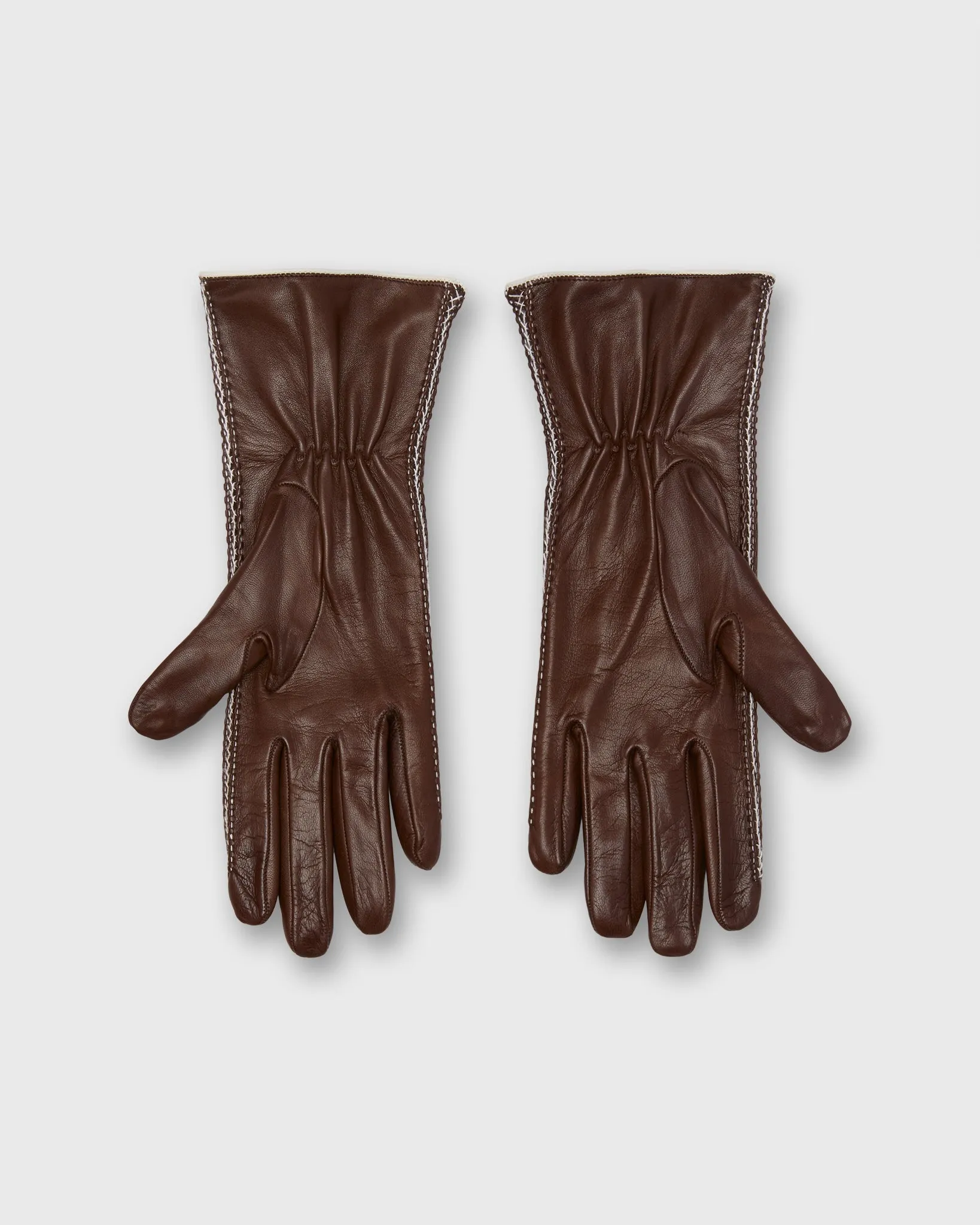 Hand-Stitched Cashmere-Lined Gloves in Dark Brown Nappa Leather sold by Mashburn product image thumbnail 2