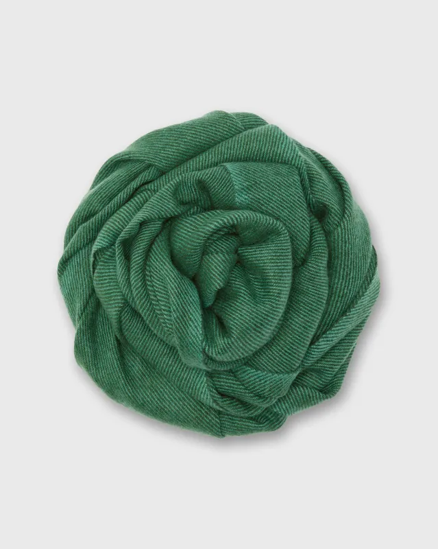 Handwoven Scarf in Jade/Forest Green Brushed Cashmere Twill sold by Mashburn