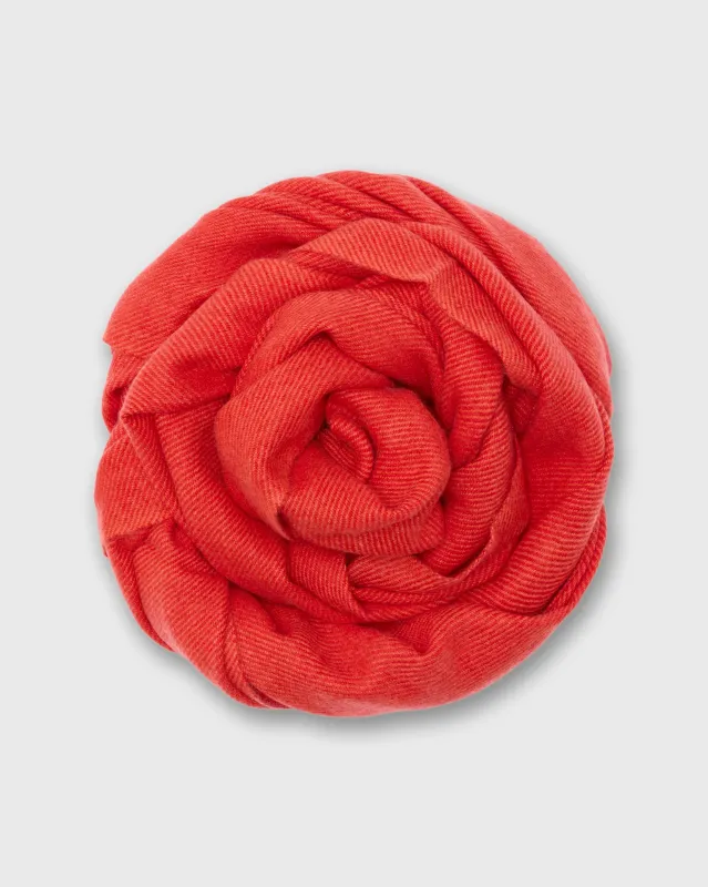 Handwoven Scarf in Orange/Red Brushed Cashmere Twill sold by Mashburn