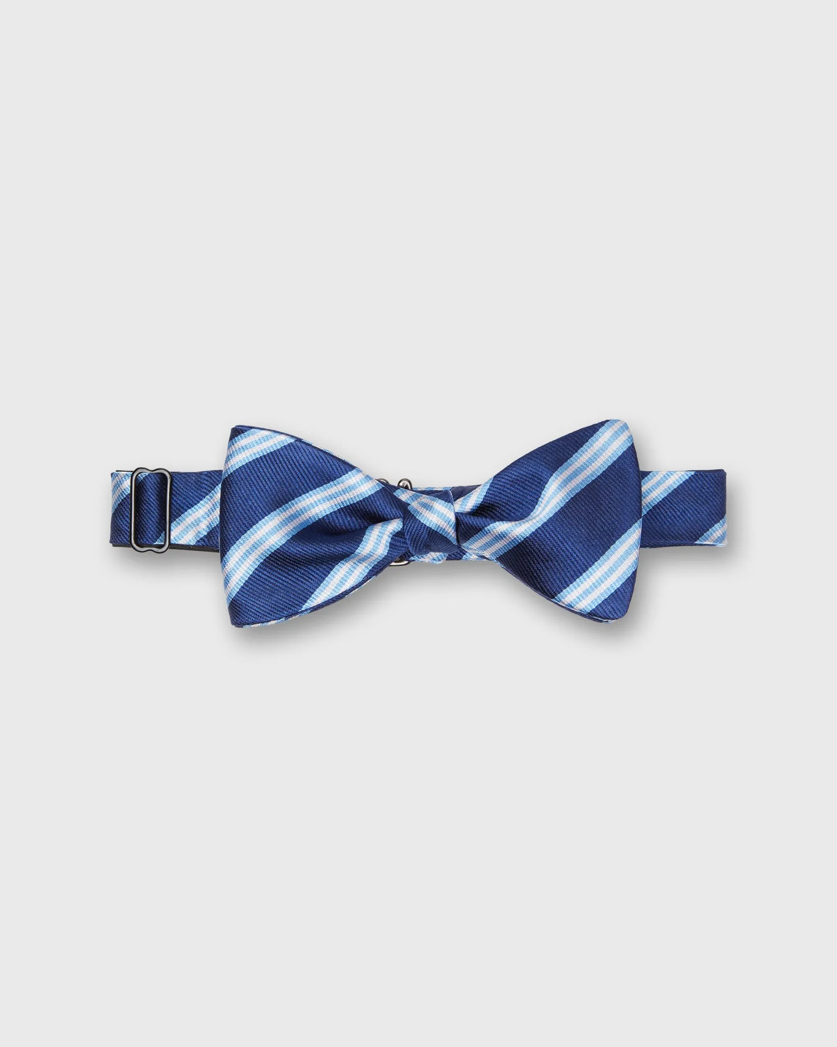 Silk Bow Tie in Navy/Blue Brooks Stripe sold by Mashburn