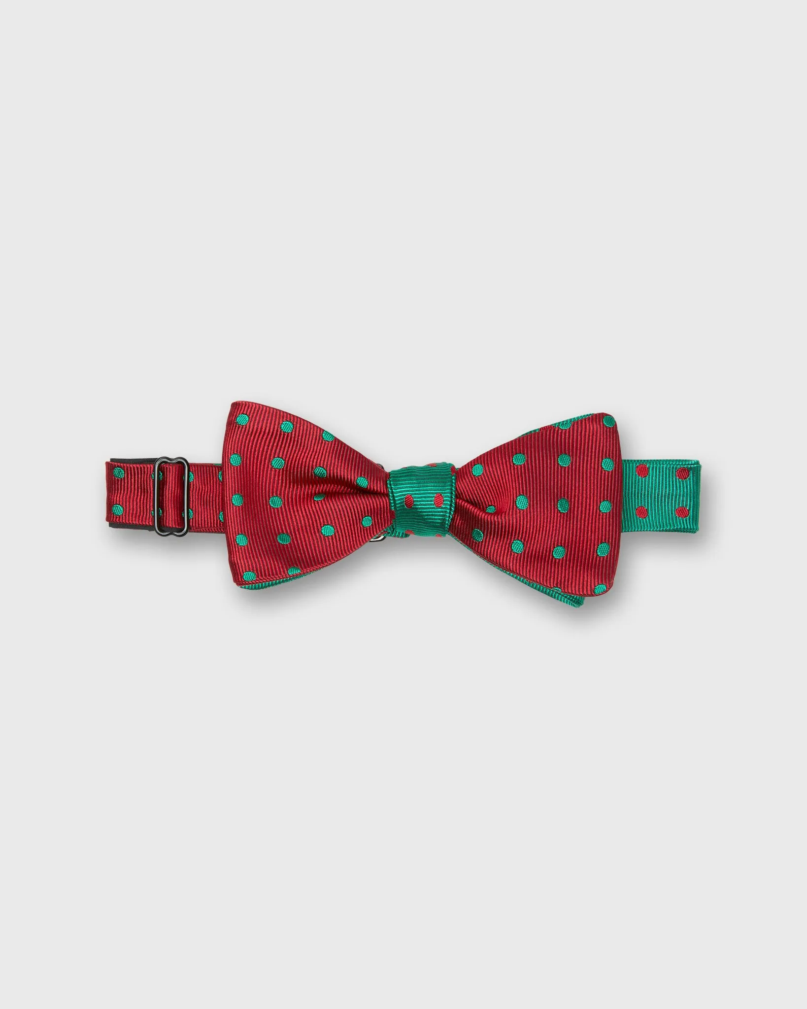 Silk Bow Tie in Red/Green Dots sold by Mashburn